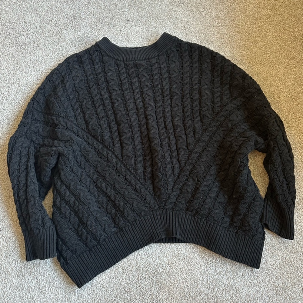 XL LPA oversized sweater Revolve. Black Cable Knit Sweater